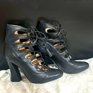 Tory Burch Leather Lace Up Boots/Heels